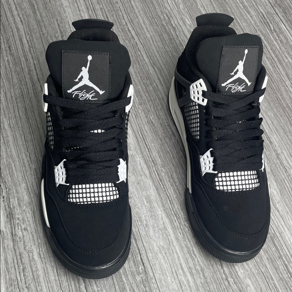 Jordan Other - Men’s Black/ White Sneakers -Air Jordan 4 Retro White Thunder